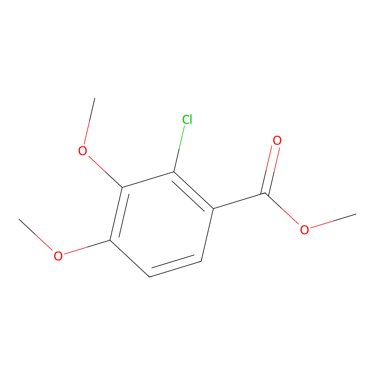 Methyl 2-chloro-3,4-dimethoxybenzoate molecular structure, CAS 175136-01-3