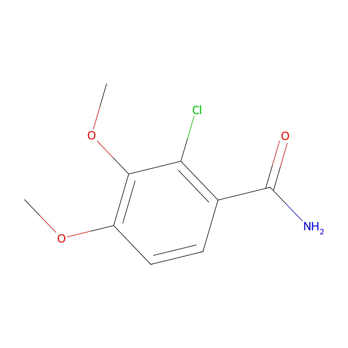 2-Chloro-3,4-dimethoxybenzamide molecular structure, CAS 175136-02-4