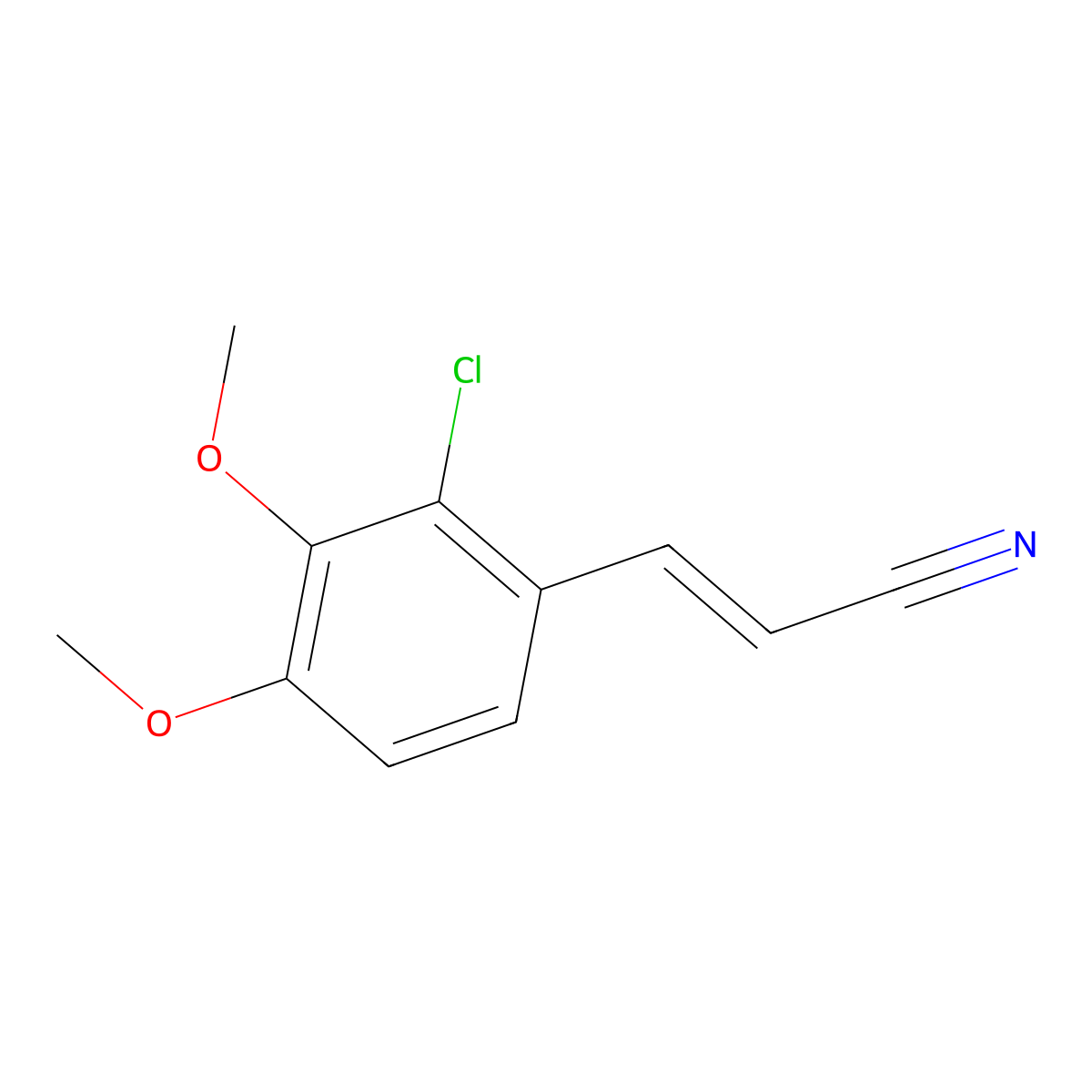 3-(2-Chloro-3,4-dimethoxyphenyl)prop-2-enenitrile molecular structure, CAS 175136-03-5