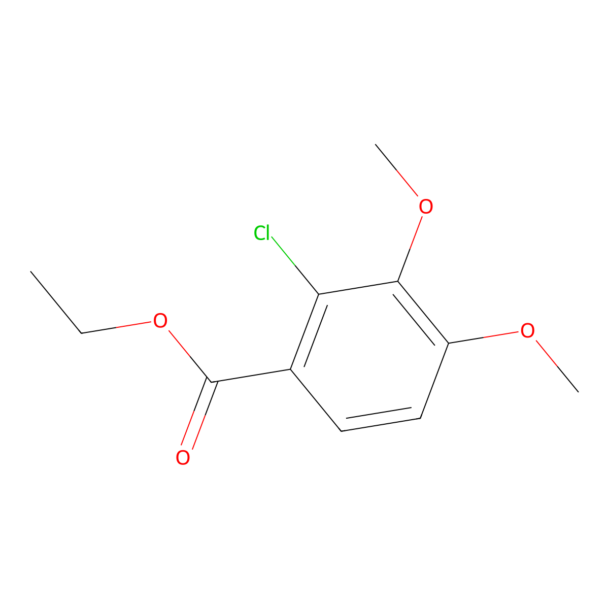 Ethyl 2-chloro-3,4-dimethoxybenzoate molecular structure, CAS 175136-04-6