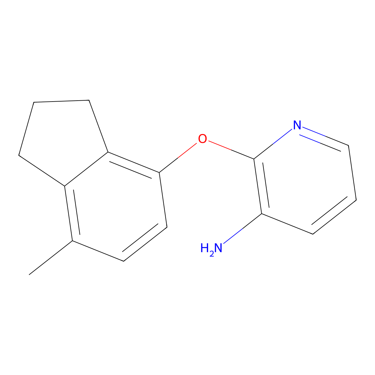 2-((2,3-Dihydro-7-methyl-1H-inden-4-yl)oxy)-3-pyridinamine molecular structure, CAS 175136-11-5