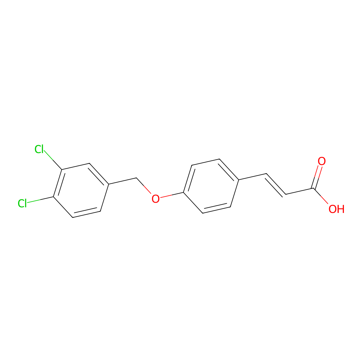 3-(4-((3,4-Dichlorobenzyl)oxy)phenyl)acrylic acid molecular structure, CAS 175136-15-9
