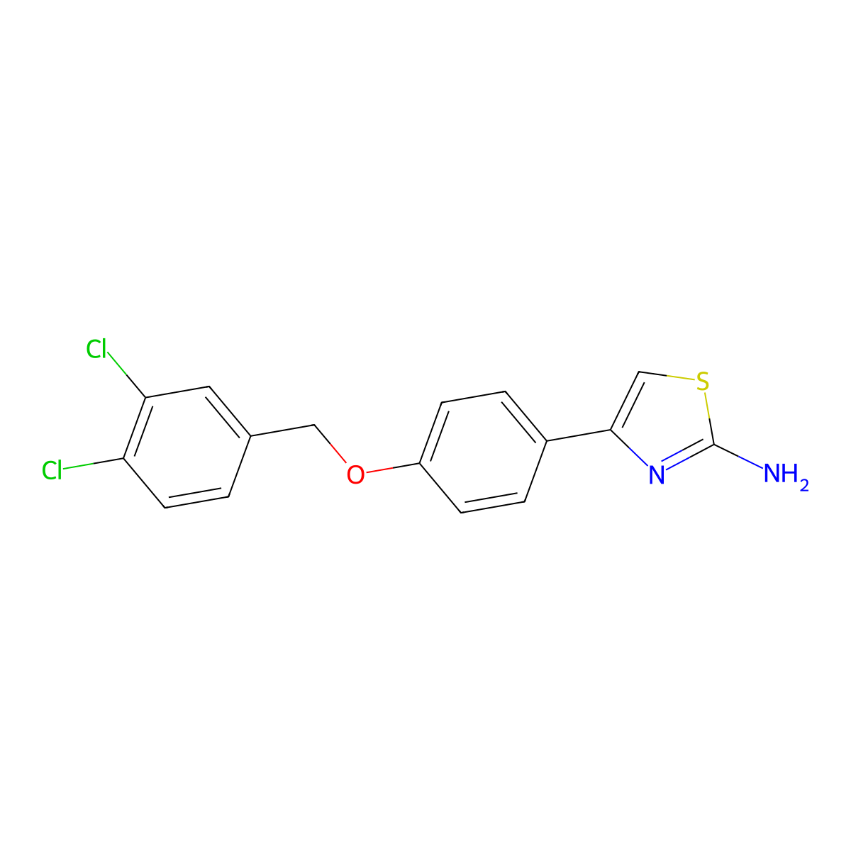 4-{4-[(3,4-Dichlorobenzyl)oxy]phenyl}-1,3-thiazol-2-amine molecular structure, CAS 175136-16-0