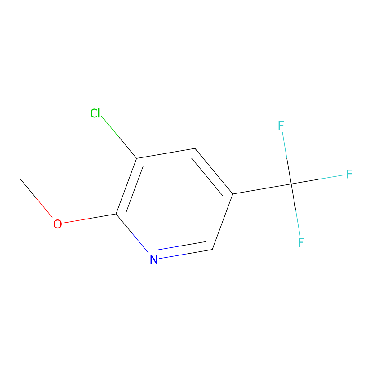3-Chloro-2-methoxy-5-(trifluoromethyl)pyridine molecular structure, CAS 175136-17-1