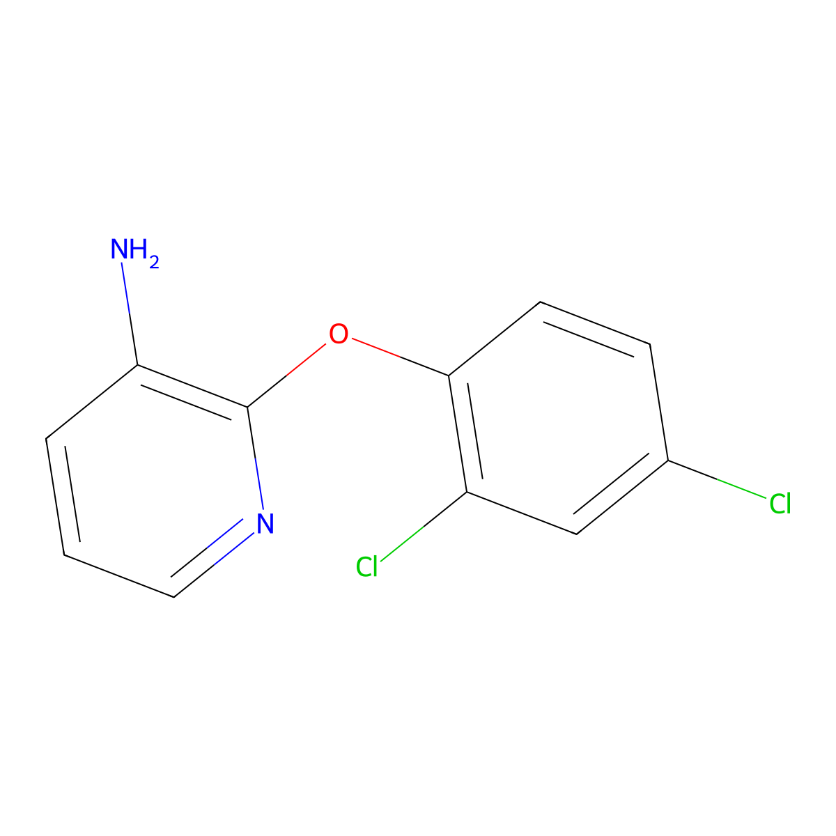 2-(2,4-Dichlorophenoxy)pyridin-3-amine molecular structure, CAS 175136-22-8