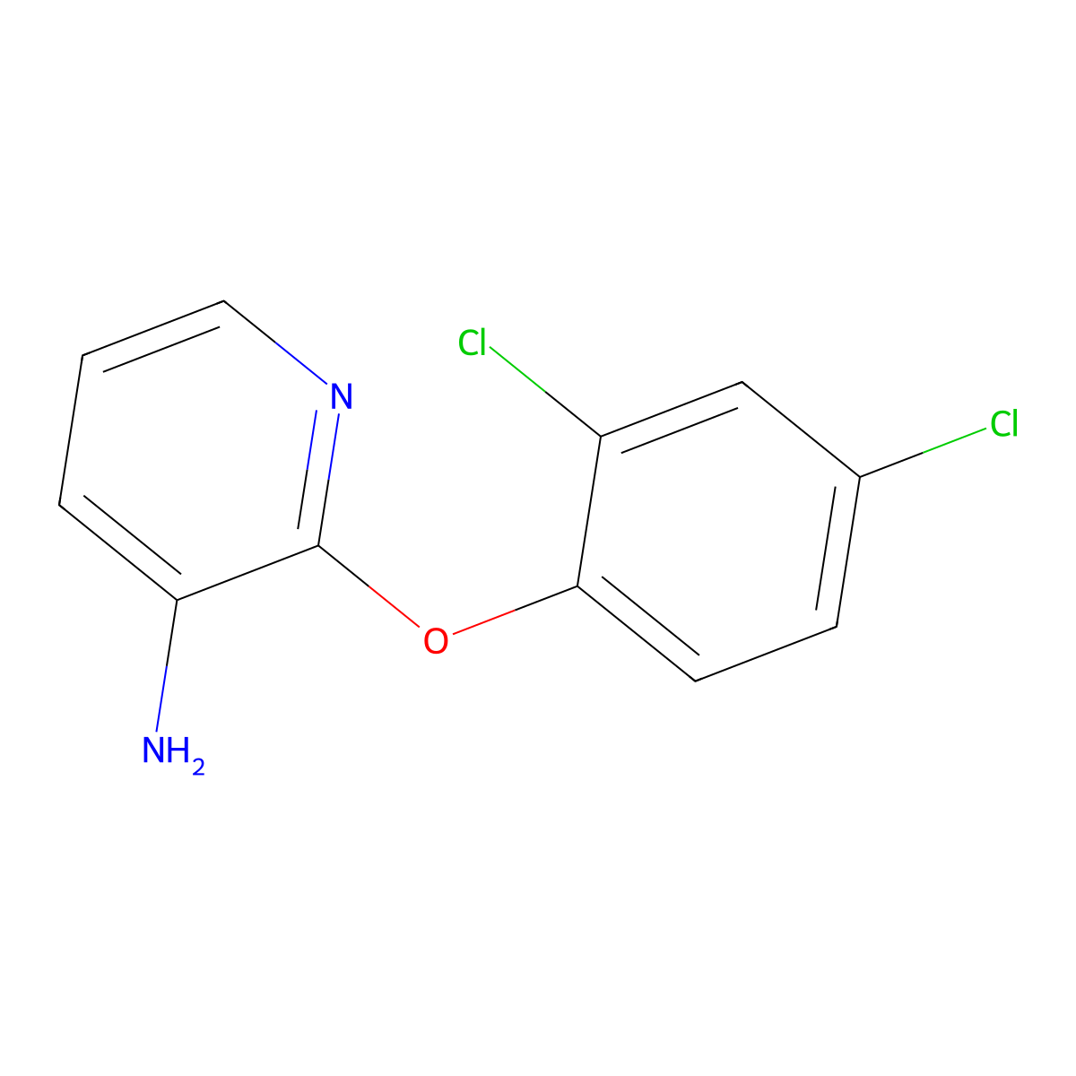 2-(2,4-Dichlorophenoxy)pyridin-3-amine molecular structure, CAS 175136-22-8