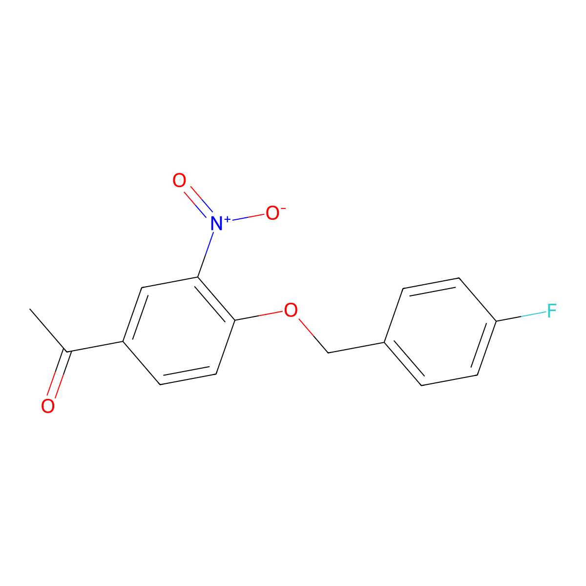 1-(4-((4-Fluorobenzyl)oxy)-3-nitrophenyl)ethanone molecular structure, CAS 175136-24-0