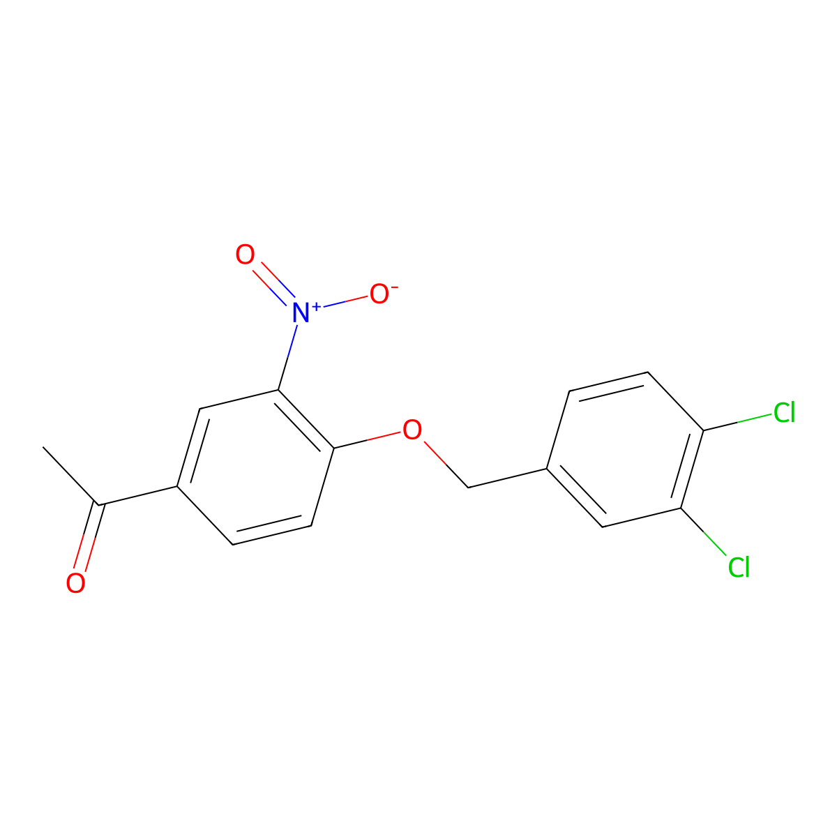 1-[4-[(3,4-Dichlorobenzyl)oxy]-3-nitrophenyl]ethan-1-one molecular structure, CAS 175136-25-1
