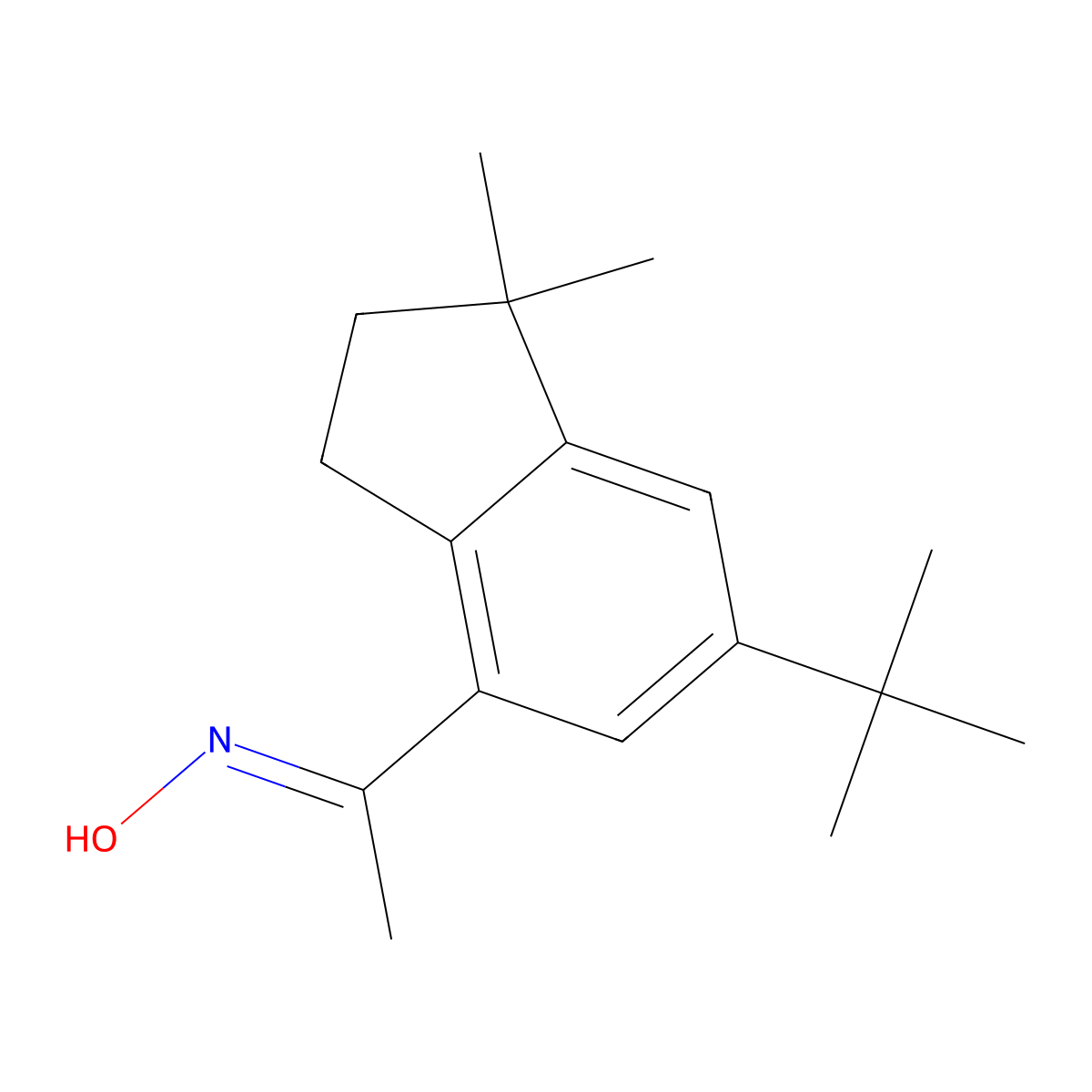 N-[1-(6-tert-butyl-1,1-dimethyl-2,3-dihydroinden-4-yl)ethylidene]hydroxylamine molecular structure, CAS 175136-27-3