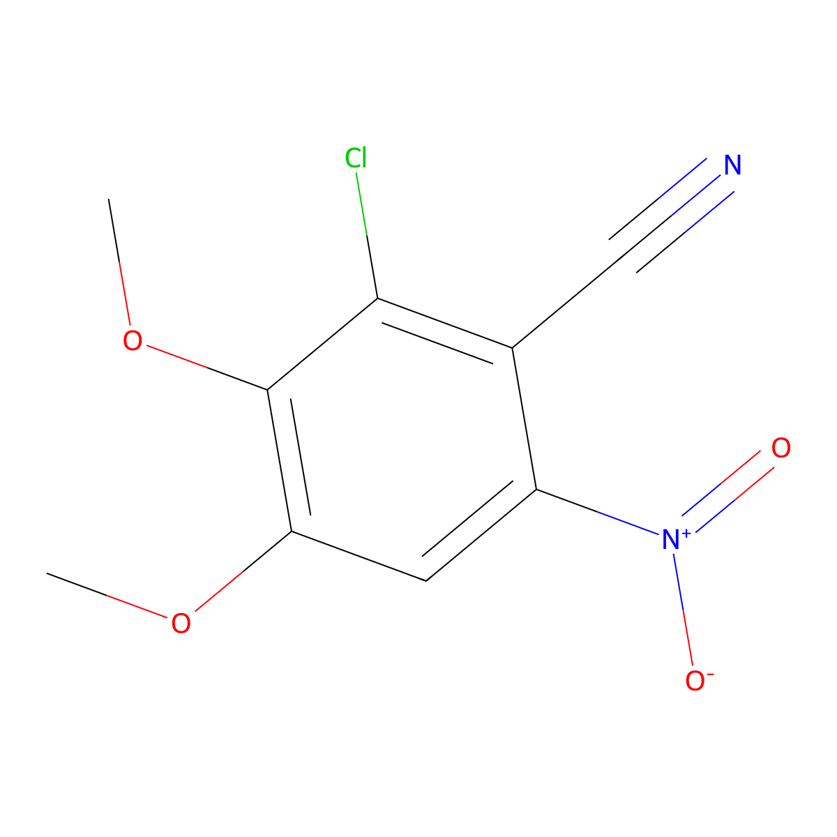 2-Chloro-3,4-dimethoxy-6-nitrobenzonitrile molecular structure, CAS 175136-28-4