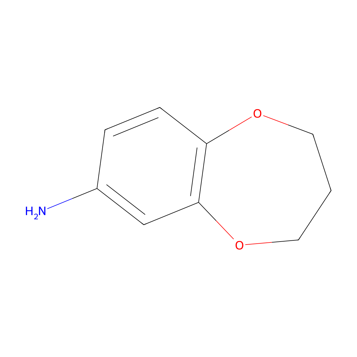 3,4-dihydro-2H-1,5-benzodioxepin-7-amine molecular structure, CAS 175136-34-2