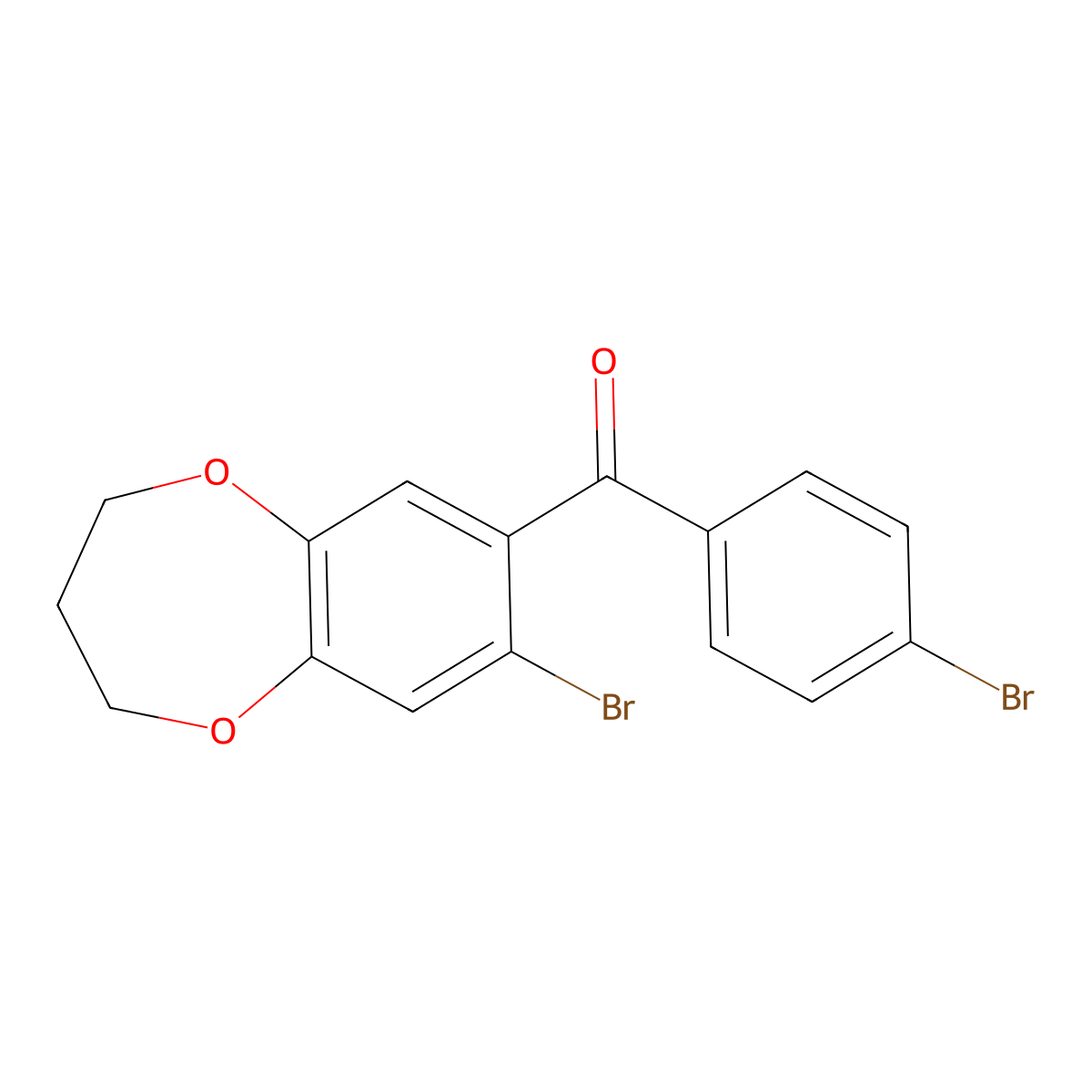(8-Bromo-3,4-Dihydro-2H-1,5-Benzodioxepin-7-Yl)(4-Bromophenyl)Methanone molecular structure, CAS 175136-37-5