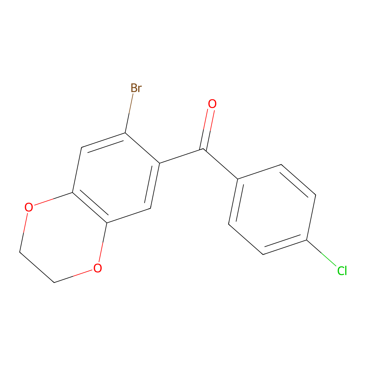 (7-Bromo-2,3-Dihydro-1,4-Benzodioxin-6-Yl)(4-Chlorophenyl)Methanone molecular structure, CAS 175136-39-7