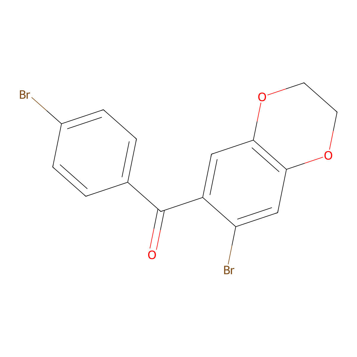 (7-Bromo-2,3-Dihydro-1,4-Benzodioxin-6-Yl)(4-Bromophenyl)Methanone molecular structure, CAS 175136-40-0