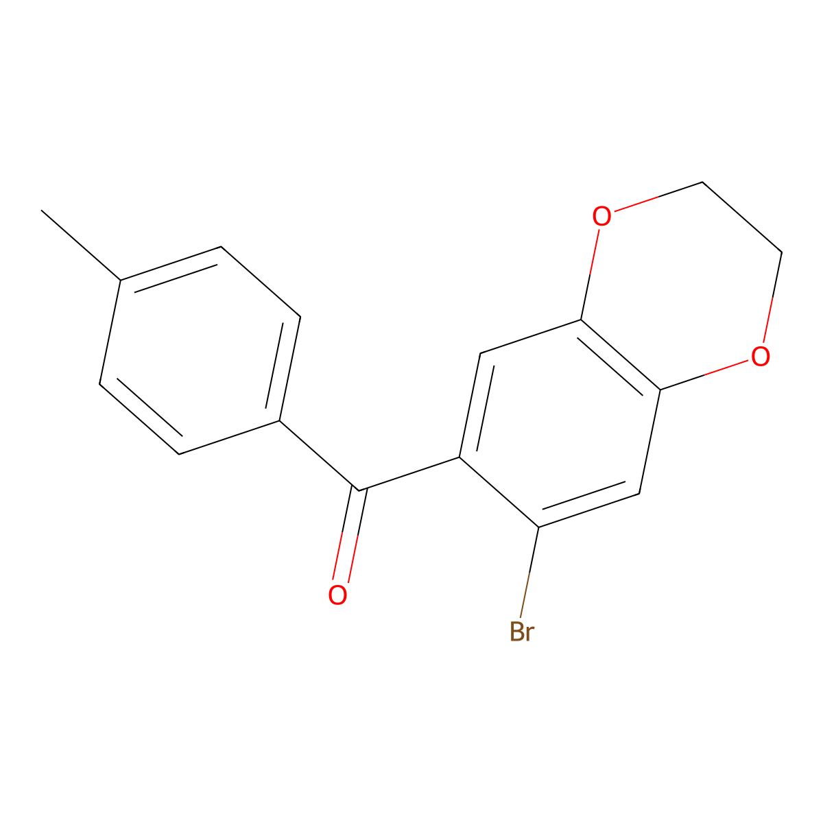 (7-Bromo-2,3-dihydro-1,4-benzodioxin-6-yl)(4-methylphenyl)methanone molecular structure, CAS 175136-42-2