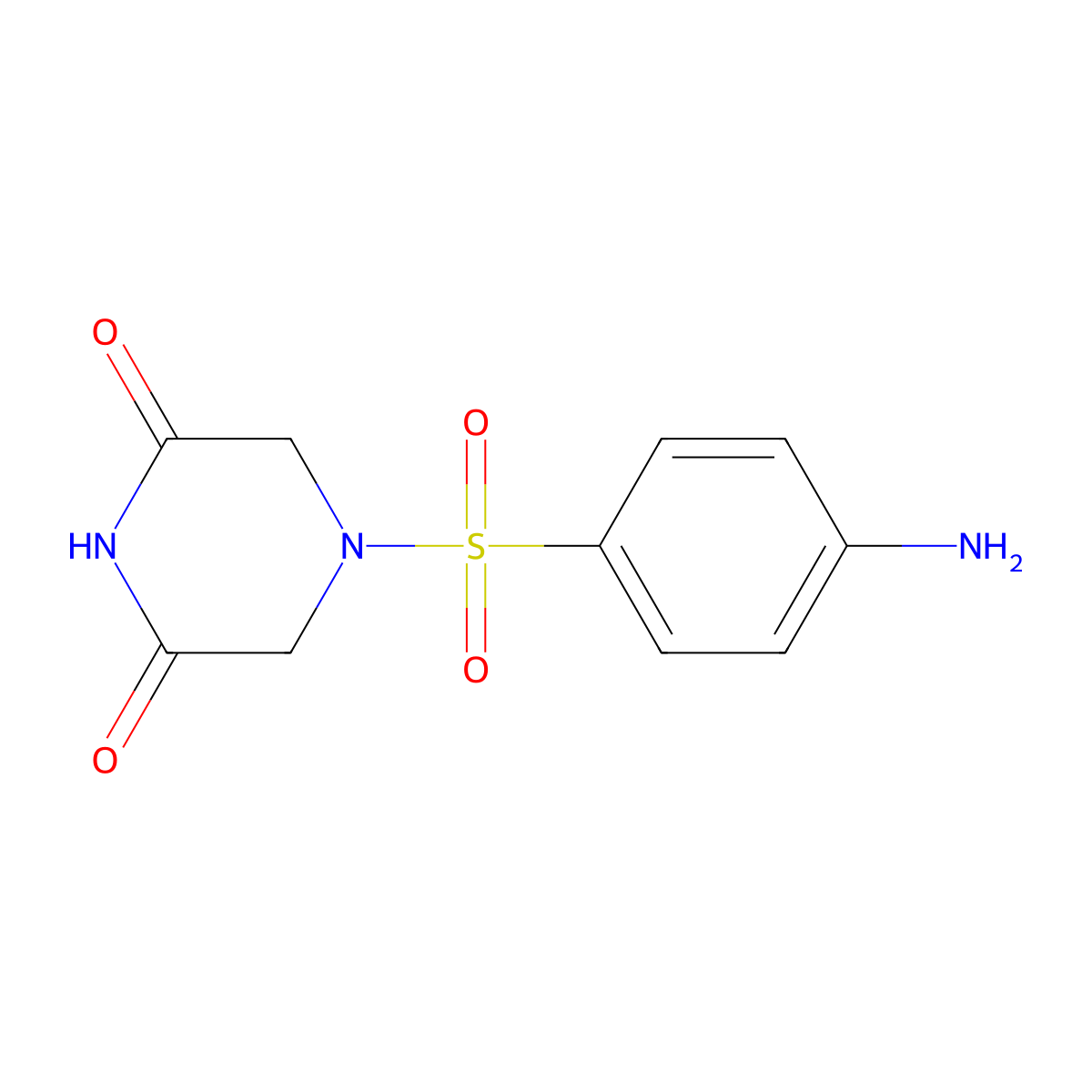 4-[(4-Aminophenyl)sulfonyl]piperazine-2,6-dione molecular structure, CAS 175136-48-8