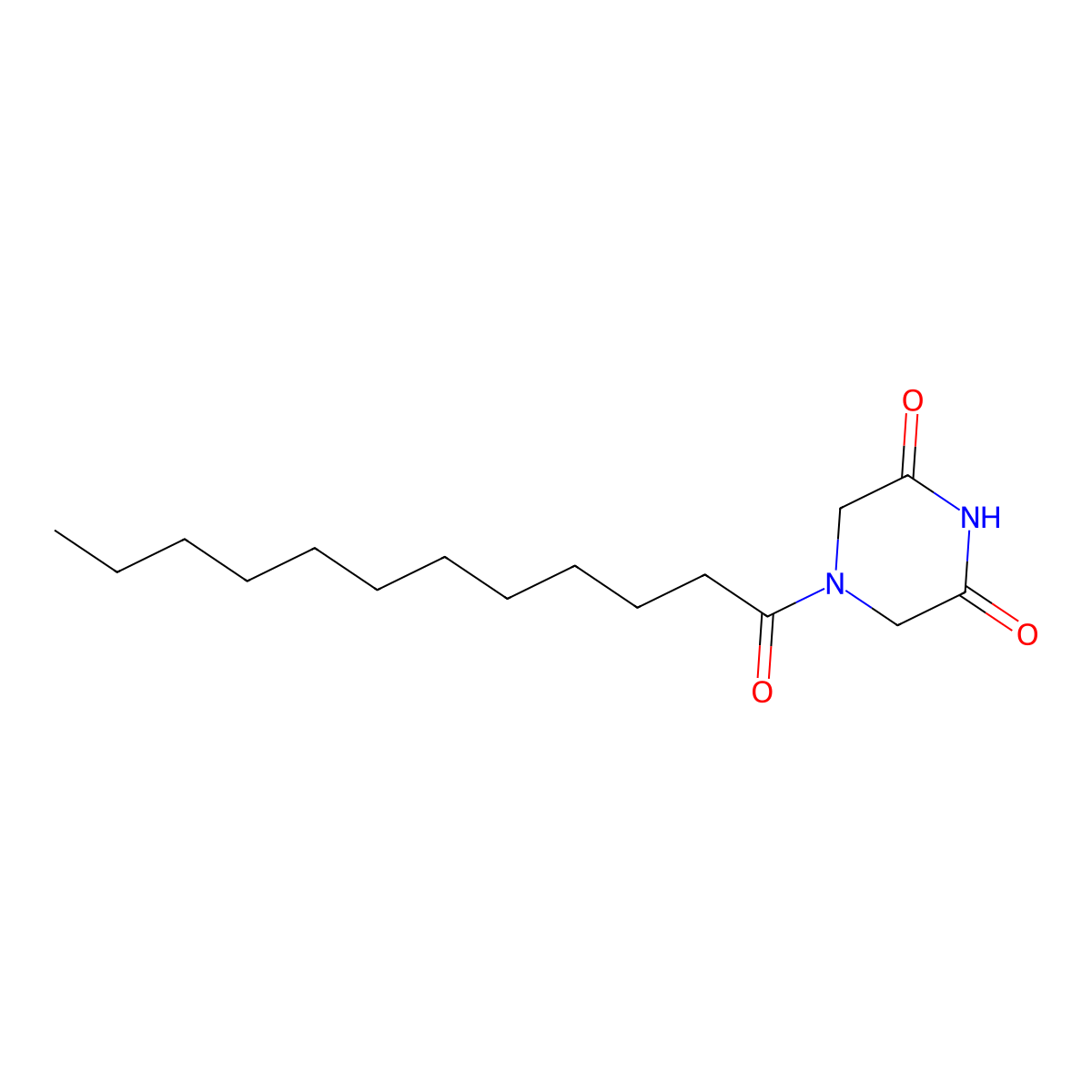 4-Dodecanoylpiperazine-2,6-dione molecular structure, CAS 175136-49-9