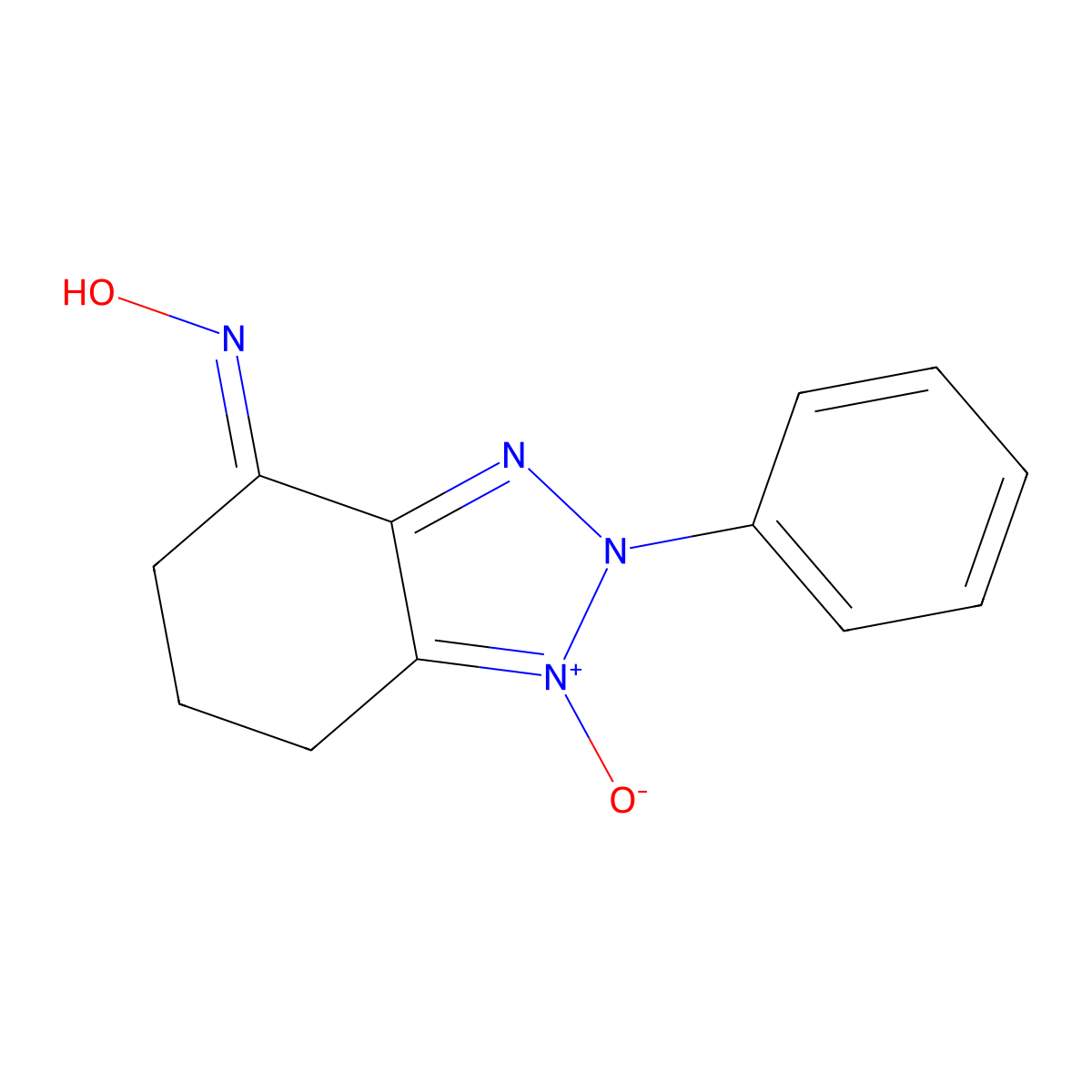 N-(1-oxido-2-phenyl-6,7-dihydro-5H-benzotriazol-1-ium-4-ylidene)hydroxylamine molecular structure, CAS 175136-50-2