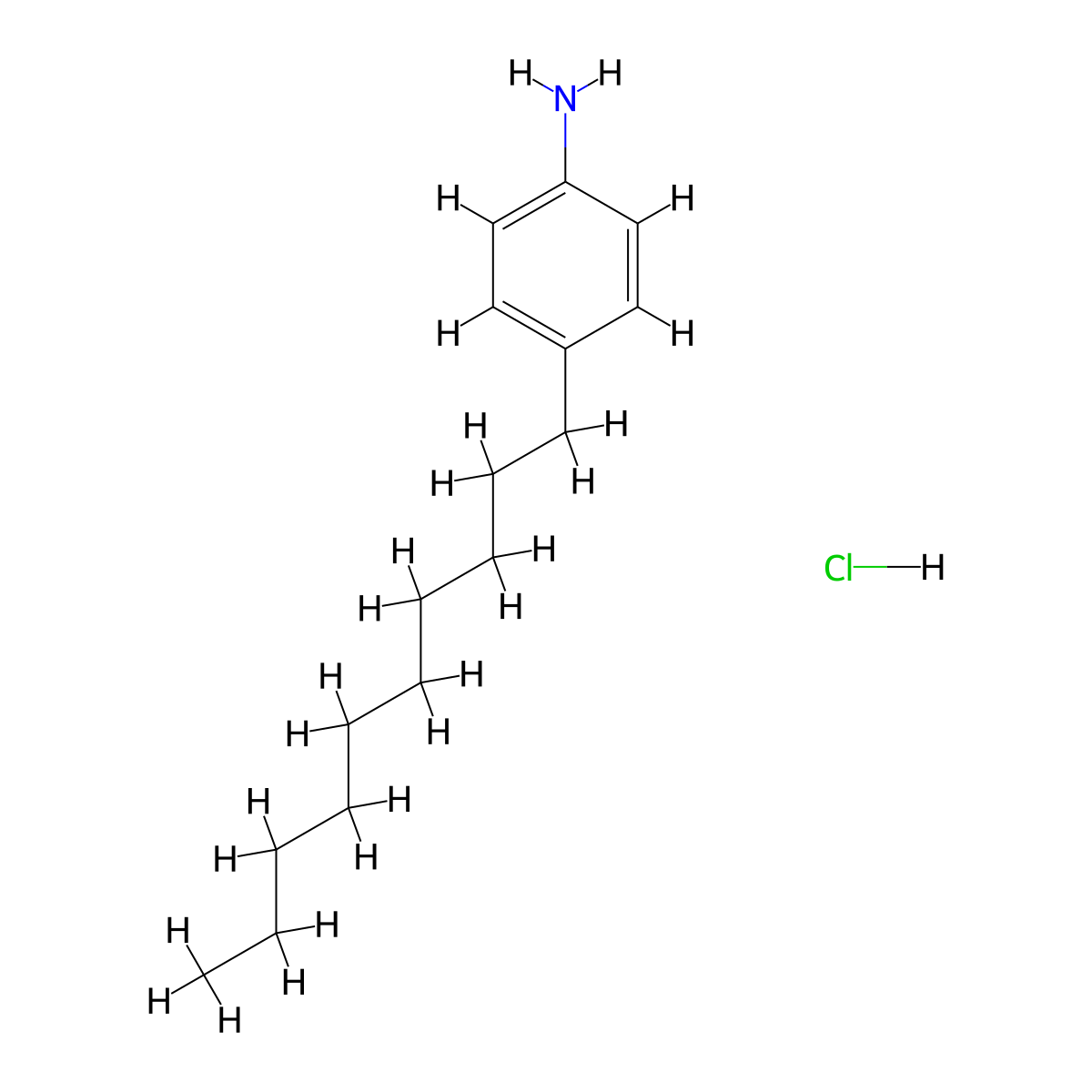 4-decylaniline Hydrochloride molecular structure, CAS 175136-55-7