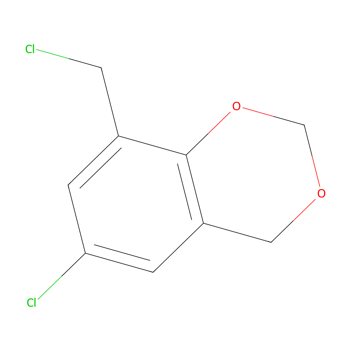 6-Chloro-8-(chloromethyl)-2,4-dihydro-1,3-benzodioxine molecular structure, CAS 175136-61-5