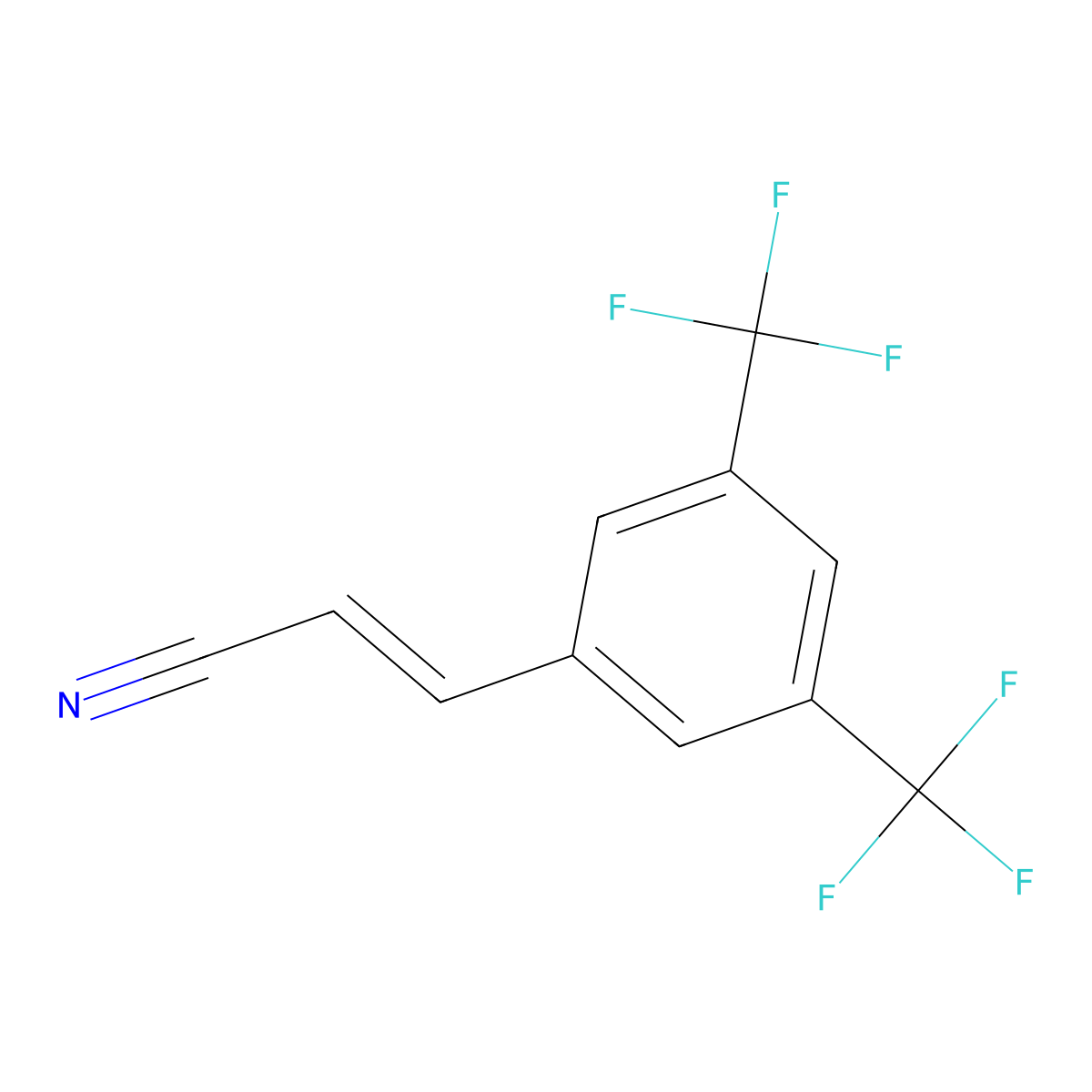 3-[3,5-Bis(trifluoromethyl)phenyl]acrylonitrile molecular structure, CAS 175136-63-7