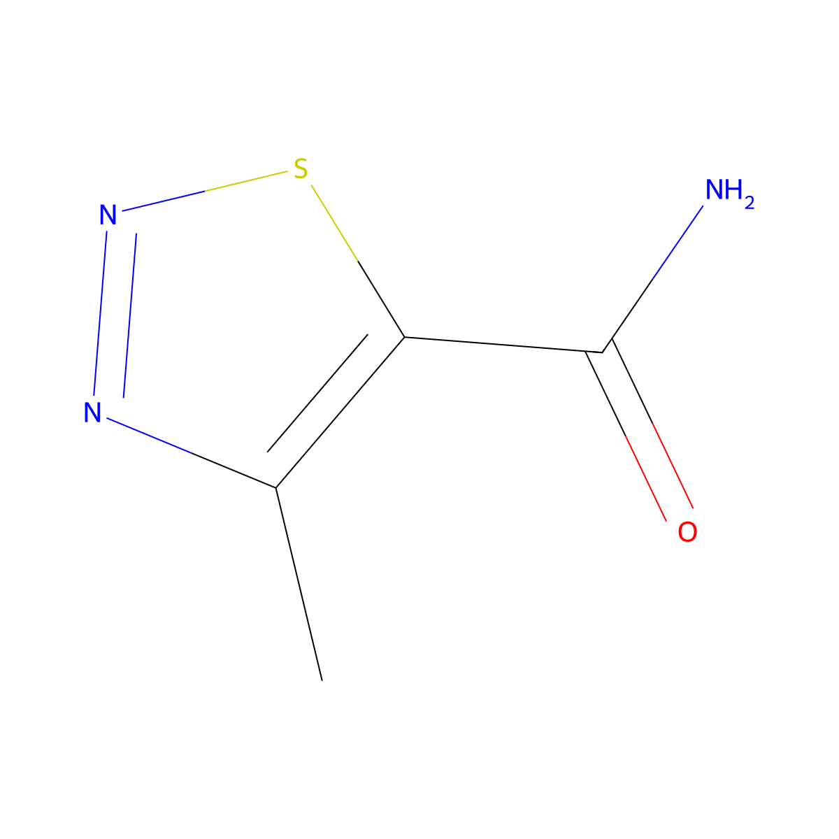 4-Methyl-1,2,3-thiadiazole-5-carboxamide molecular structure, CAS 175136-67-1