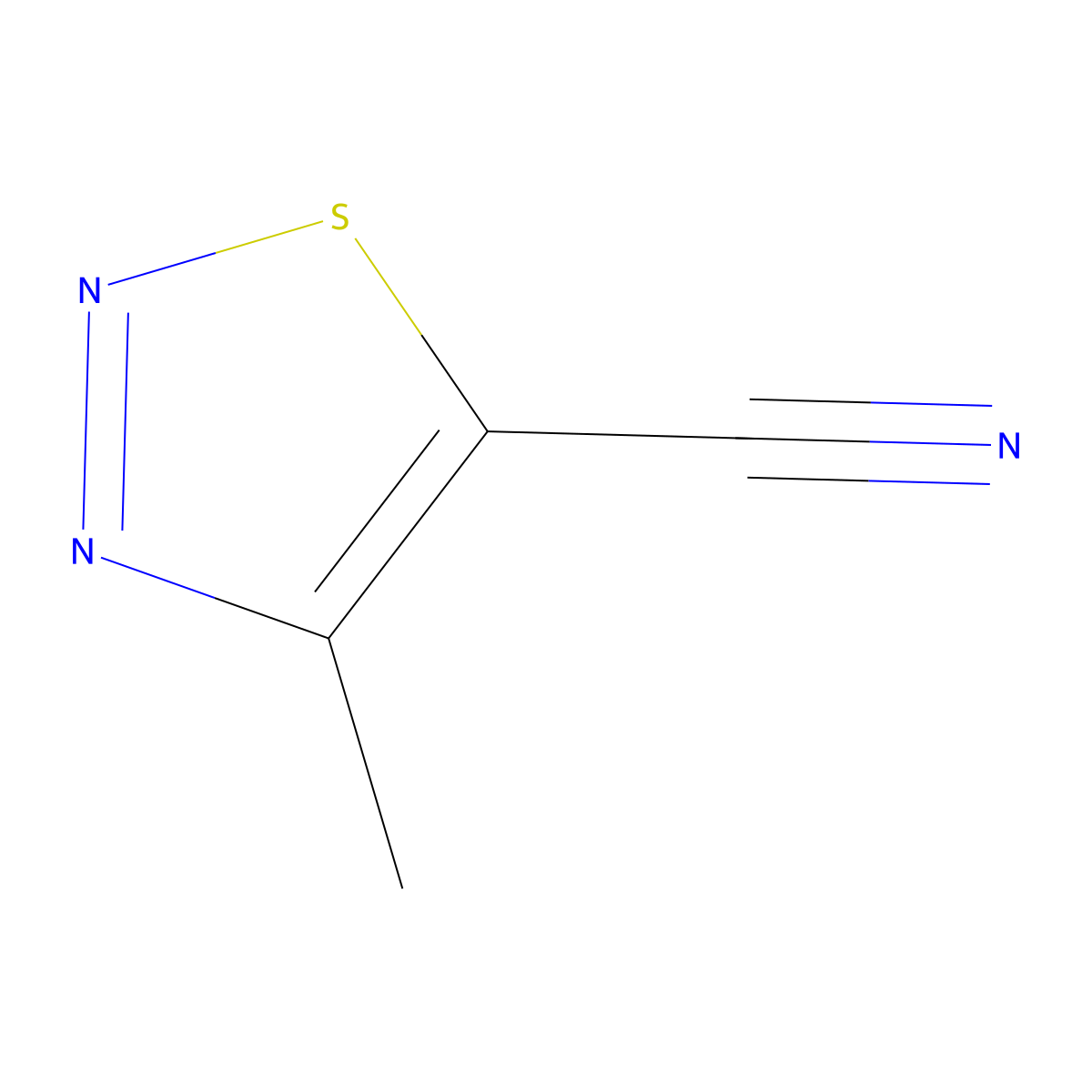 4-Methyl-1,2,3-thiadiazole-5-carbonitrile molecular structure, CAS 175136-68-2