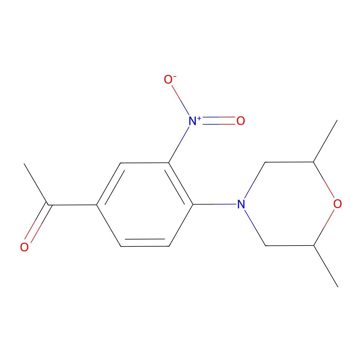 1-[4-(2,6-Dimethyl-4-morpholinyl)-3-nitrophenyl]ethanone molecular structure, CAS 175136-73-9