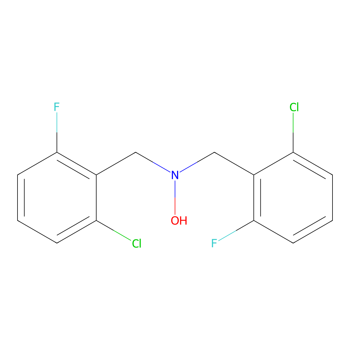 n,n-Bis(2-chloro-6-fluorobenzyl)hydroxylamine molecular structure, CAS 175136-75-1