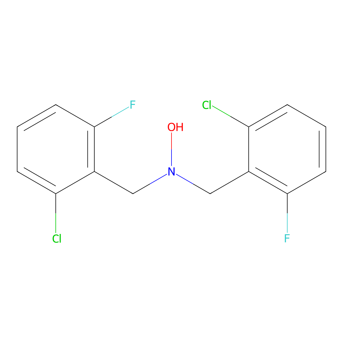 n,n-Bis(2-chloro-6-fluorobenzyl)hydroxylamine molecular structure, CAS 175136-75-1