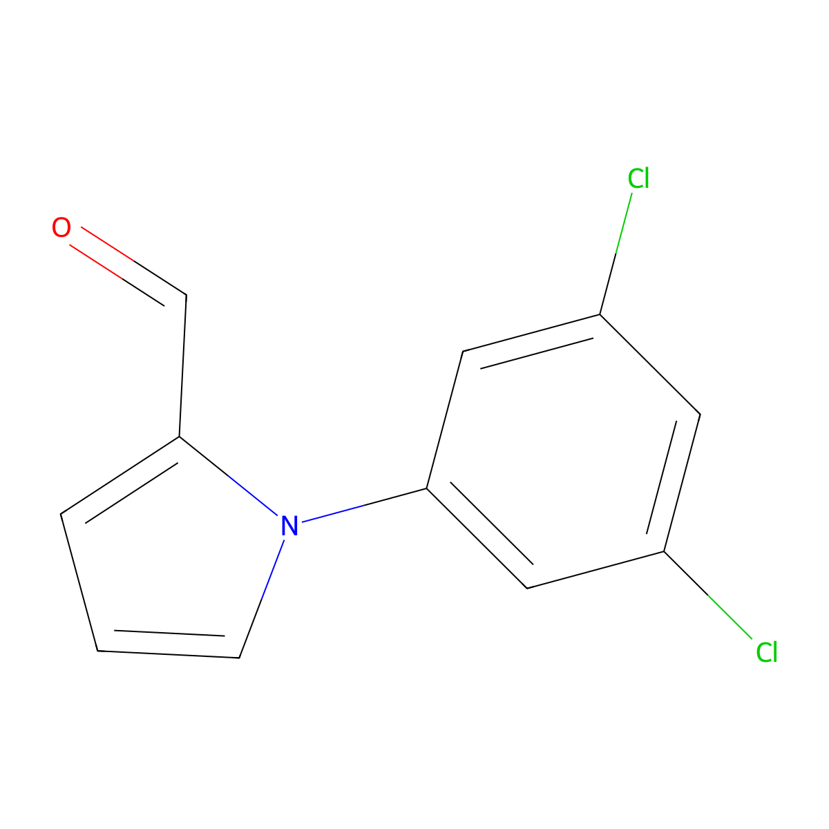 1-(3,5-dichlorophenyl)-1H-pyrrole-2-carbaldehyde molecular structure, CAS 175136-79-5