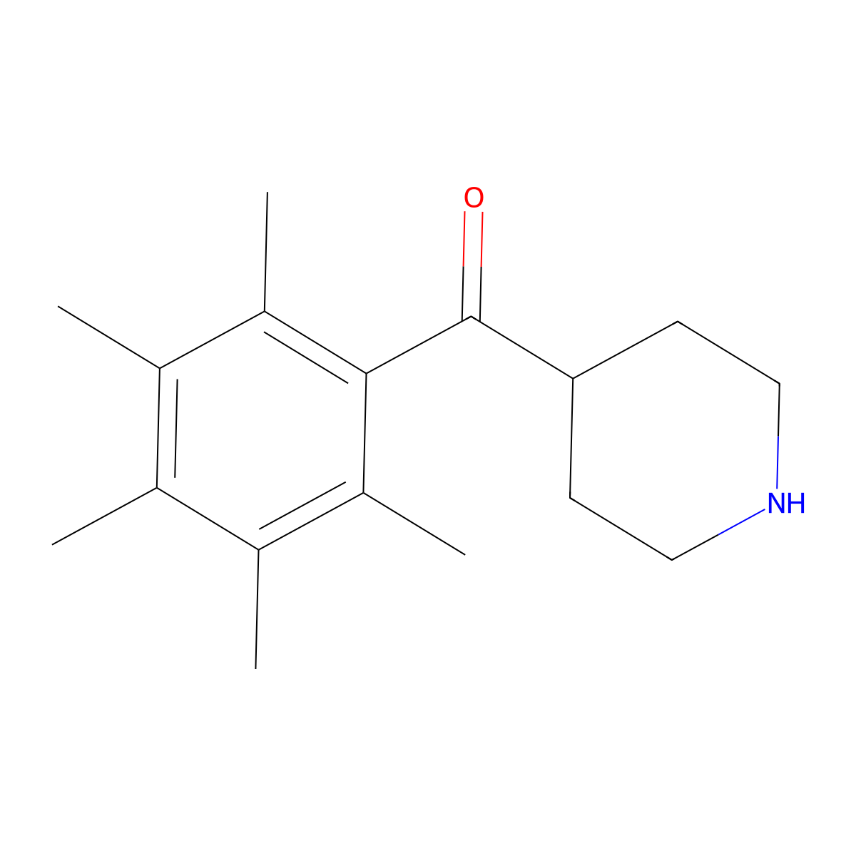 (Pentamethylphenyl)(piperidin-4-yl)methanone molecular structure, CAS 175136-85-3