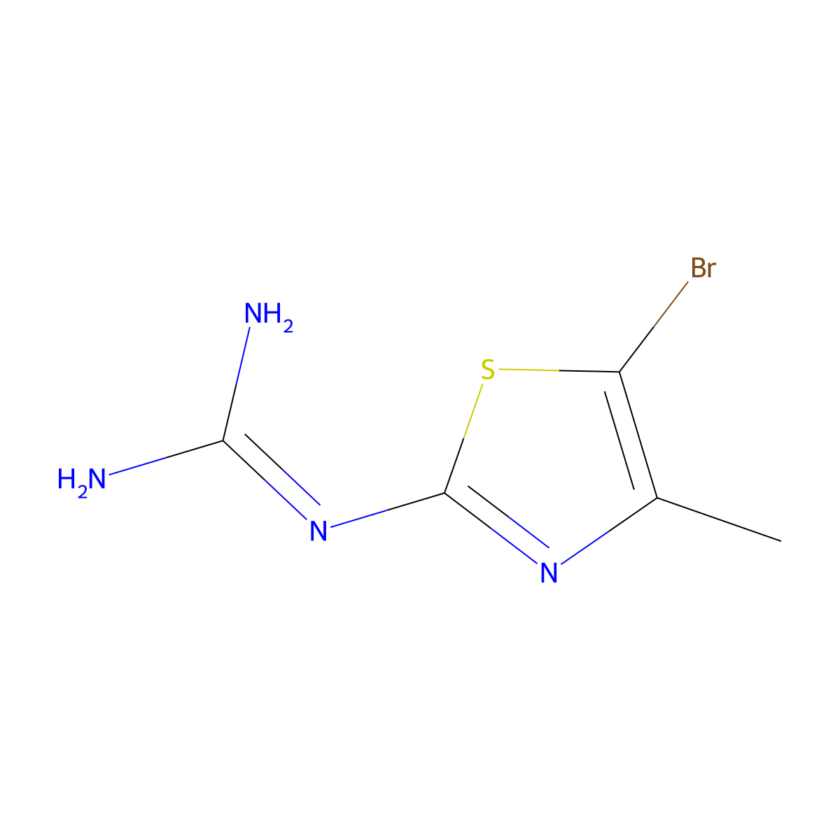 N-(5-Bromo-4-methyl-1,3-thiazol-2-yl)guanidine molecular structure, CAS 175136-87-5