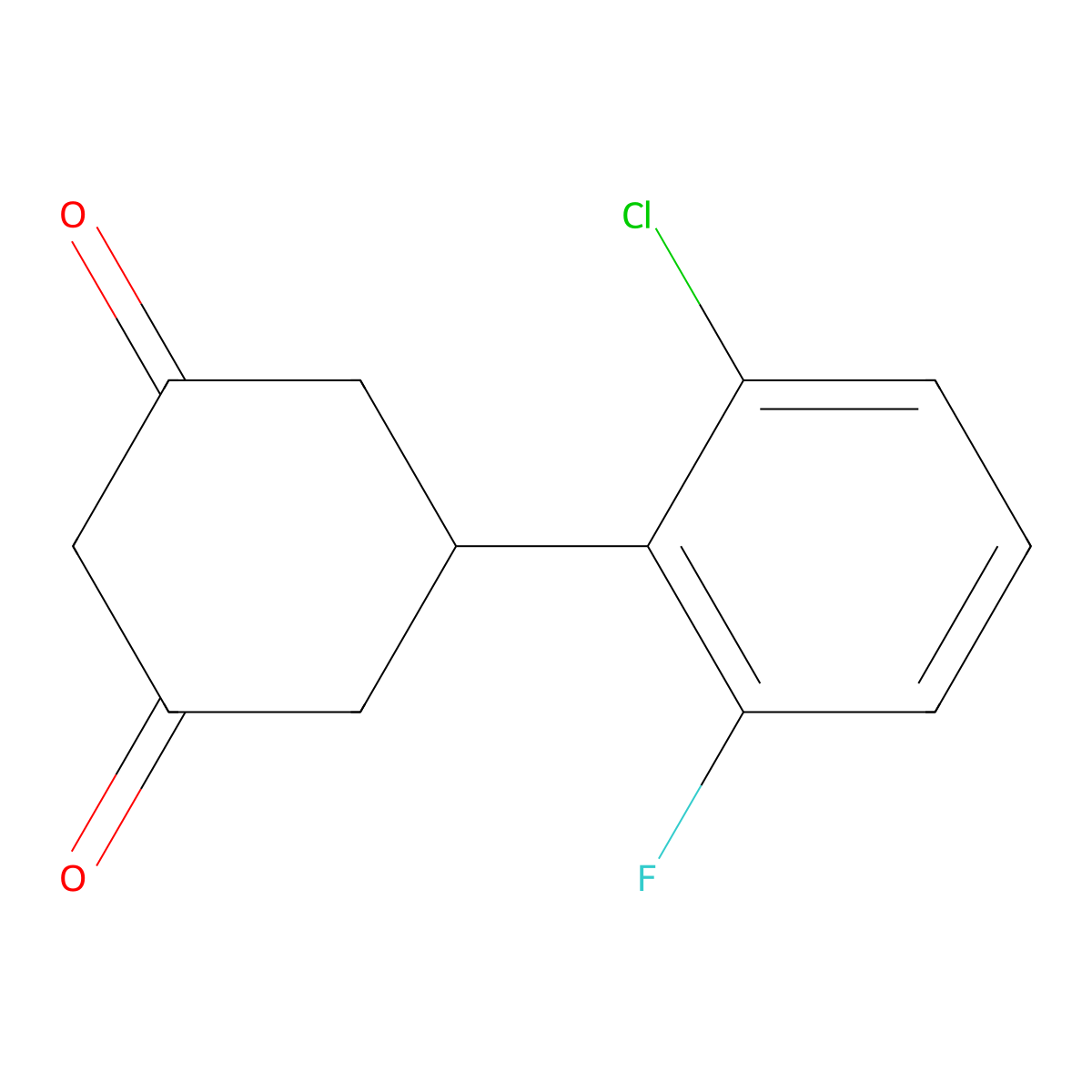 5-(2-Chloro-6-fluorophenyl)-1,3-cyclohexanedione molecular structure, CAS 175136-88-6