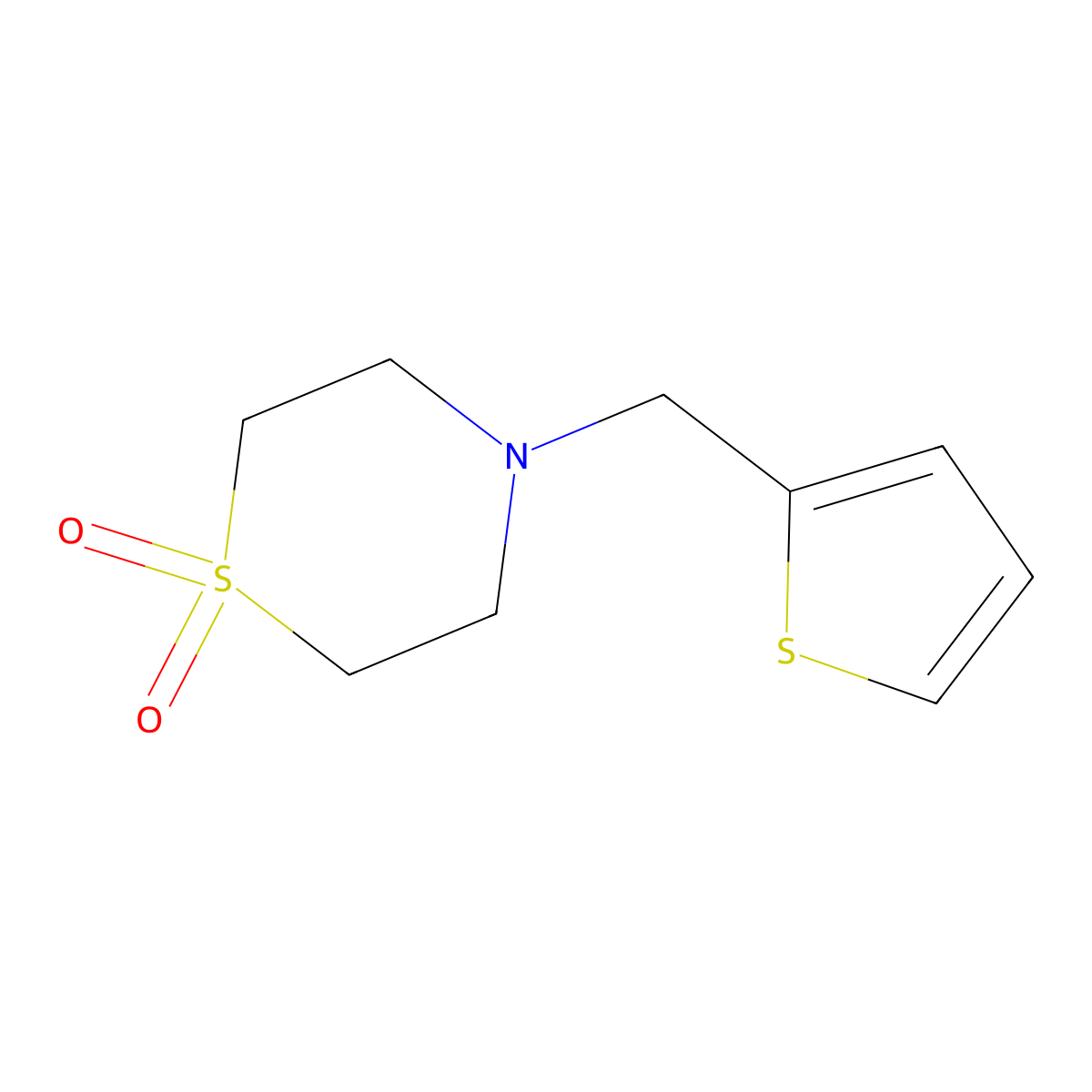 4-(2-Thienylmethyl)-1lambda6,4-thiazinane-1,1-dione molecular structure, CAS 175136-91-1