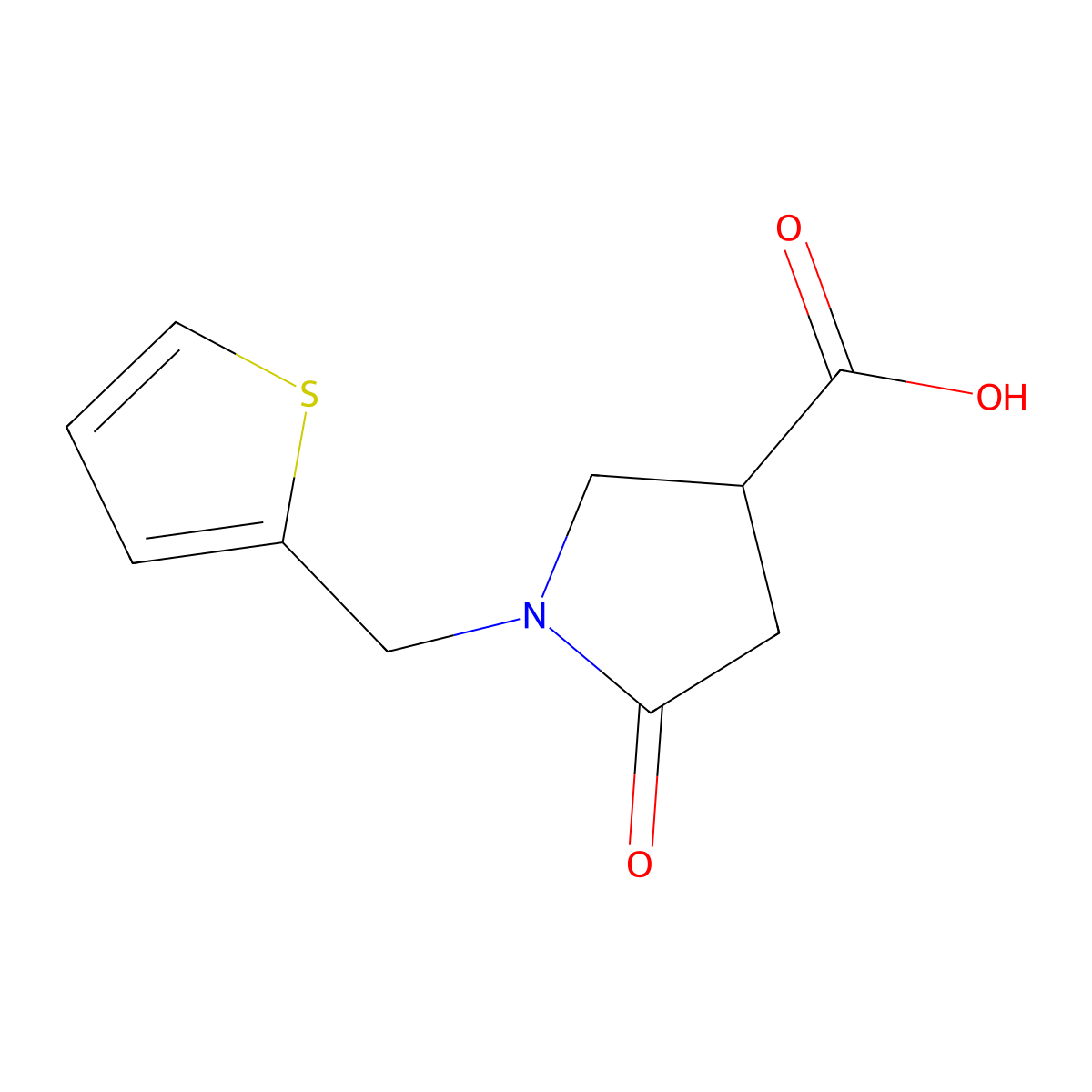 5-Oxo-1-(2-thienylmethyl)pyrrolidine-3-carboxylic acid molecular structure, CAS 175136-92-2