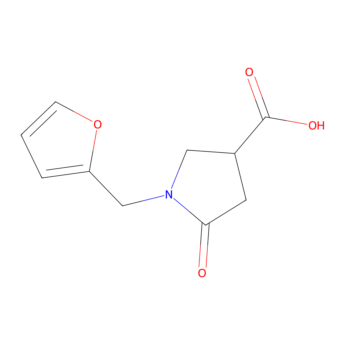 1-[(Furan-2-yl)methyl]-5-oxopyrrolidine-3-carboxylic acid molecular structure, CAS 175136-93-3