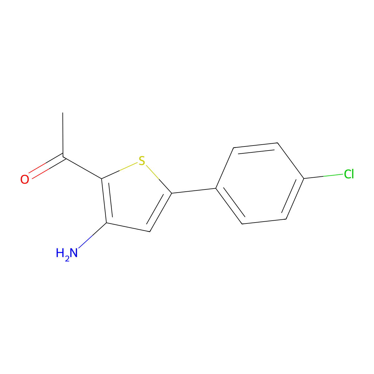 1-[3-Amino-5-(4-chlorophenyl)-2-thienyl]ethanone molecular structure, CAS 175137-02-7
