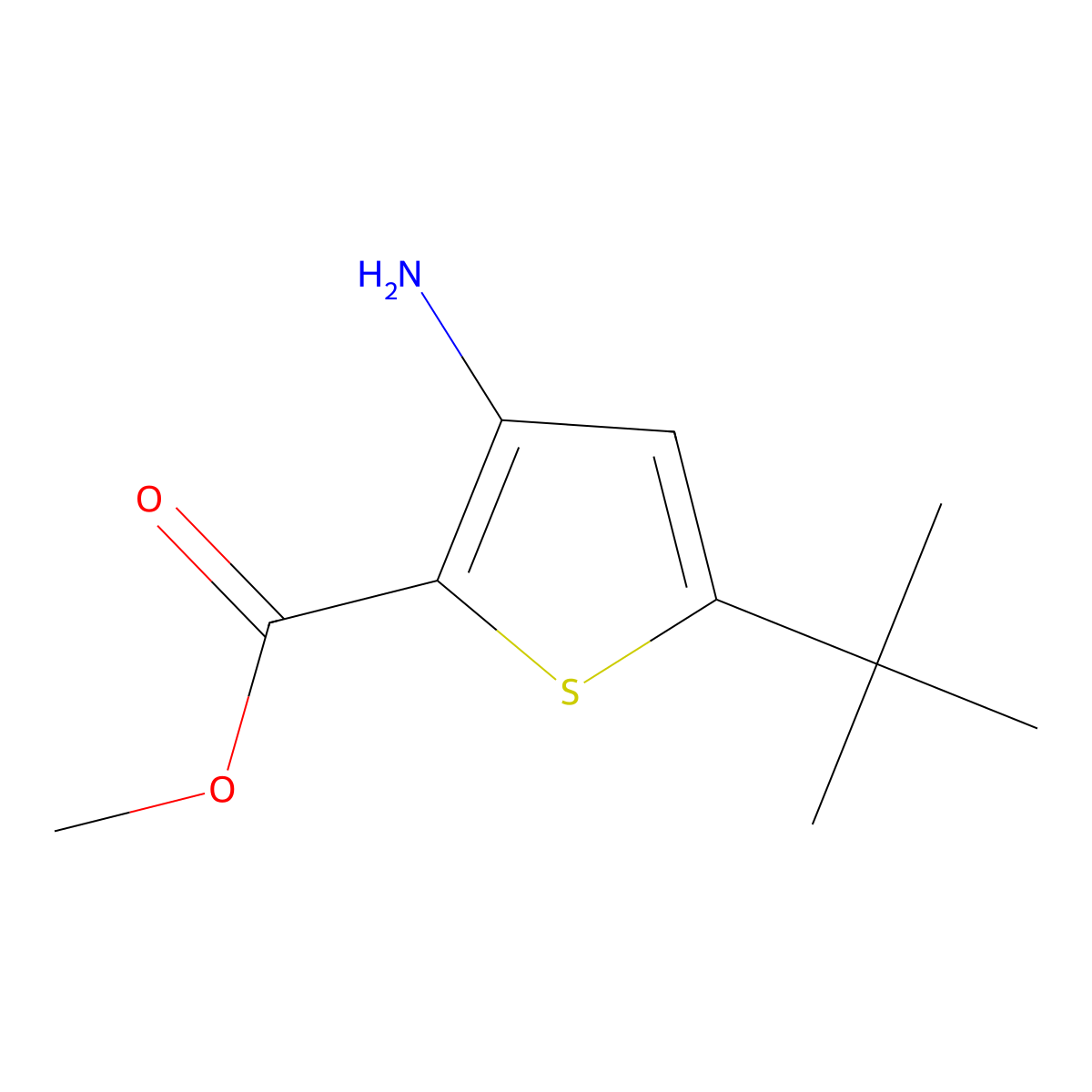 Methyl 3-amino-5-tert-butylthiophene-2-carboxylate molecular structure, CAS 175137-03-8