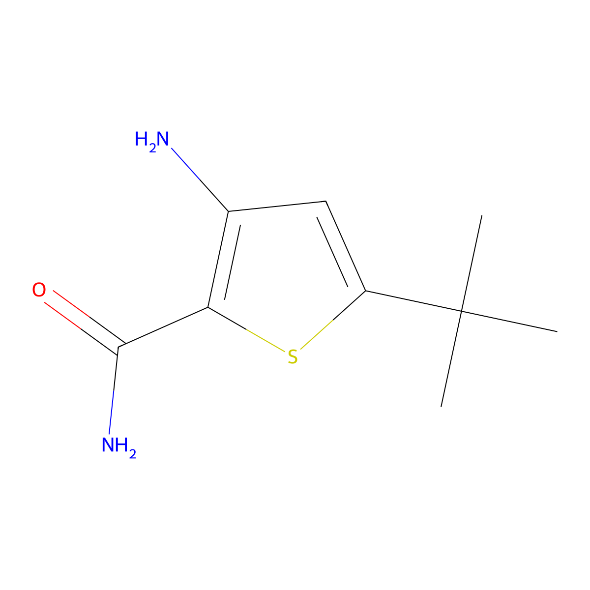 3-Amino-5-(Tert-Butyl)Thiophene-2-Carboxamide molecular structure, CAS 175137-04-9