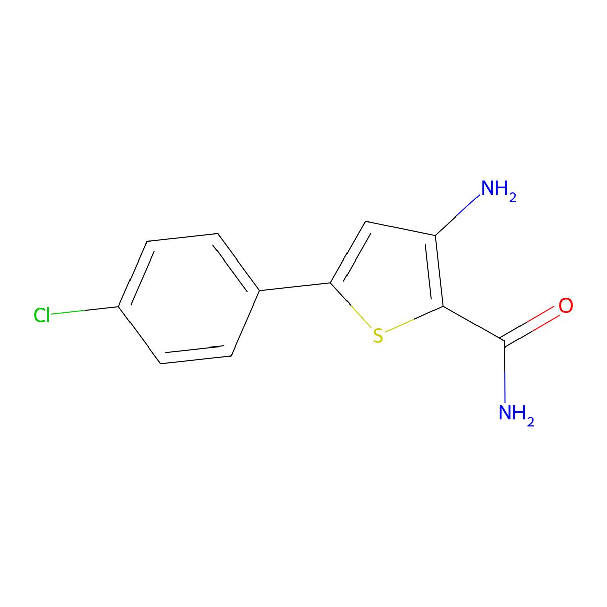 3-Amino-5-(4-chlorophenyl)thiophene-2-carboxamide molecular structure, CAS 175137-05-0
