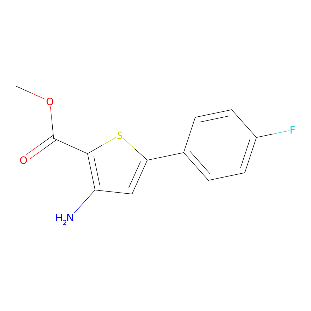Methyl 3-amino-5-(4-fluorophenyl)thiophene-2-carboxylate molecular structure, CAS 175137-08-3
