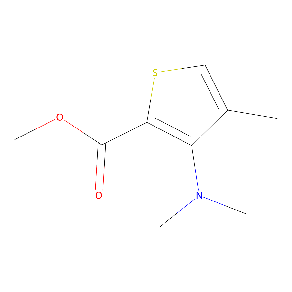 Methyl 3-(dimethylamino)-4-methylthiophene-2-carboxylate molecular structure, CAS 175137-10-7