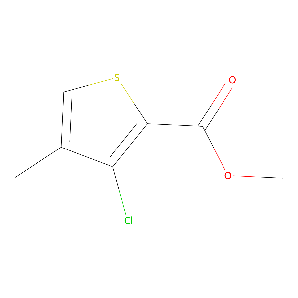 Methyl 3-chloro-4-methylthiophene-2-carboxylate molecular structure, CAS 175137-11-8