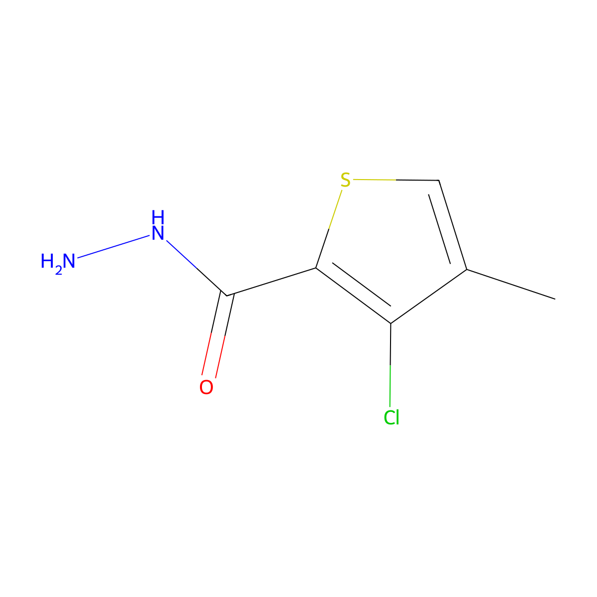 3-Chloro-4-methyl-2-thiophenecarboxylic acid hydrazide molecular structure, CAS 175137-12-9