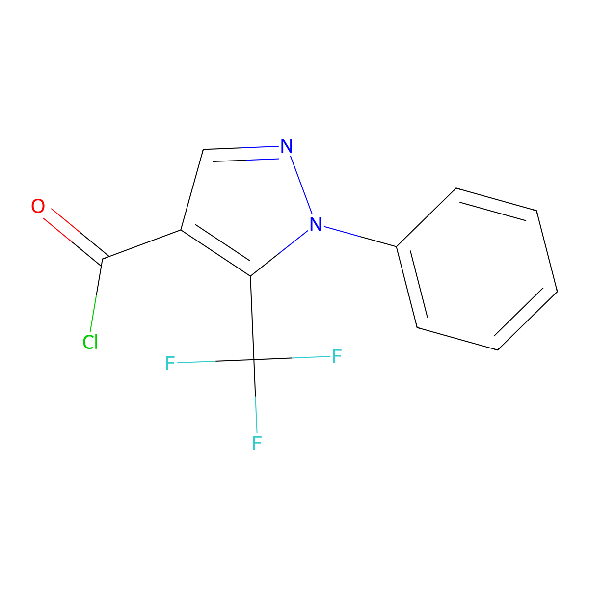 1-Phenyl-5-(trifluoromethyl)-1H-pyrazole-4-carbonyl chloride molecular structure, CAS 175137-14-1