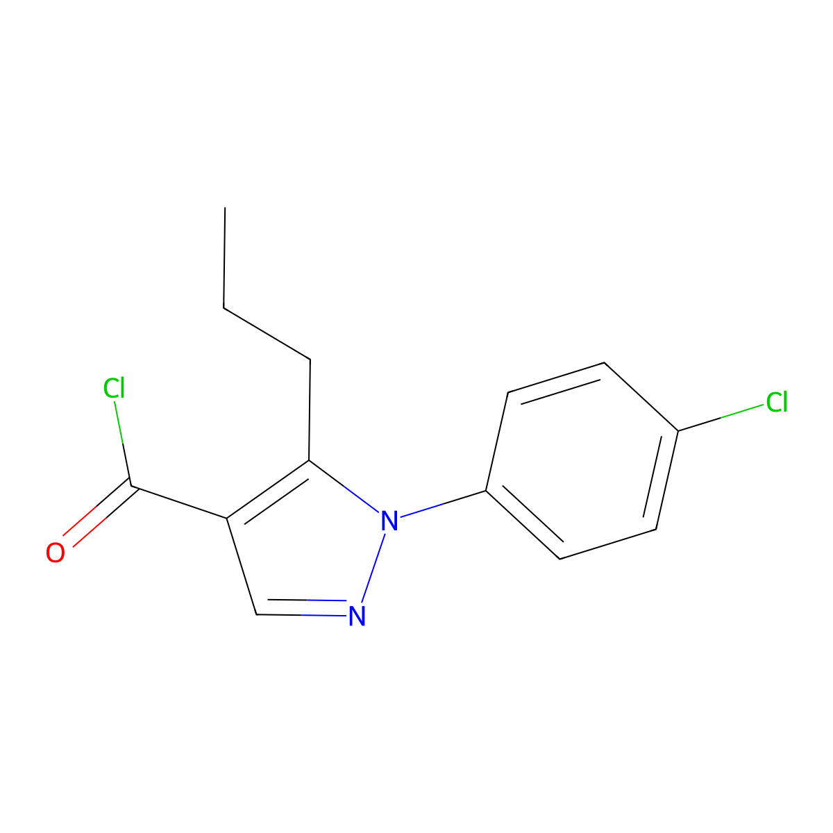 1-(4-Chlorophenyl)-5-propyl-1H-pyrazole-4-carbonyl chloride molecular structure, CAS 175137-18-5