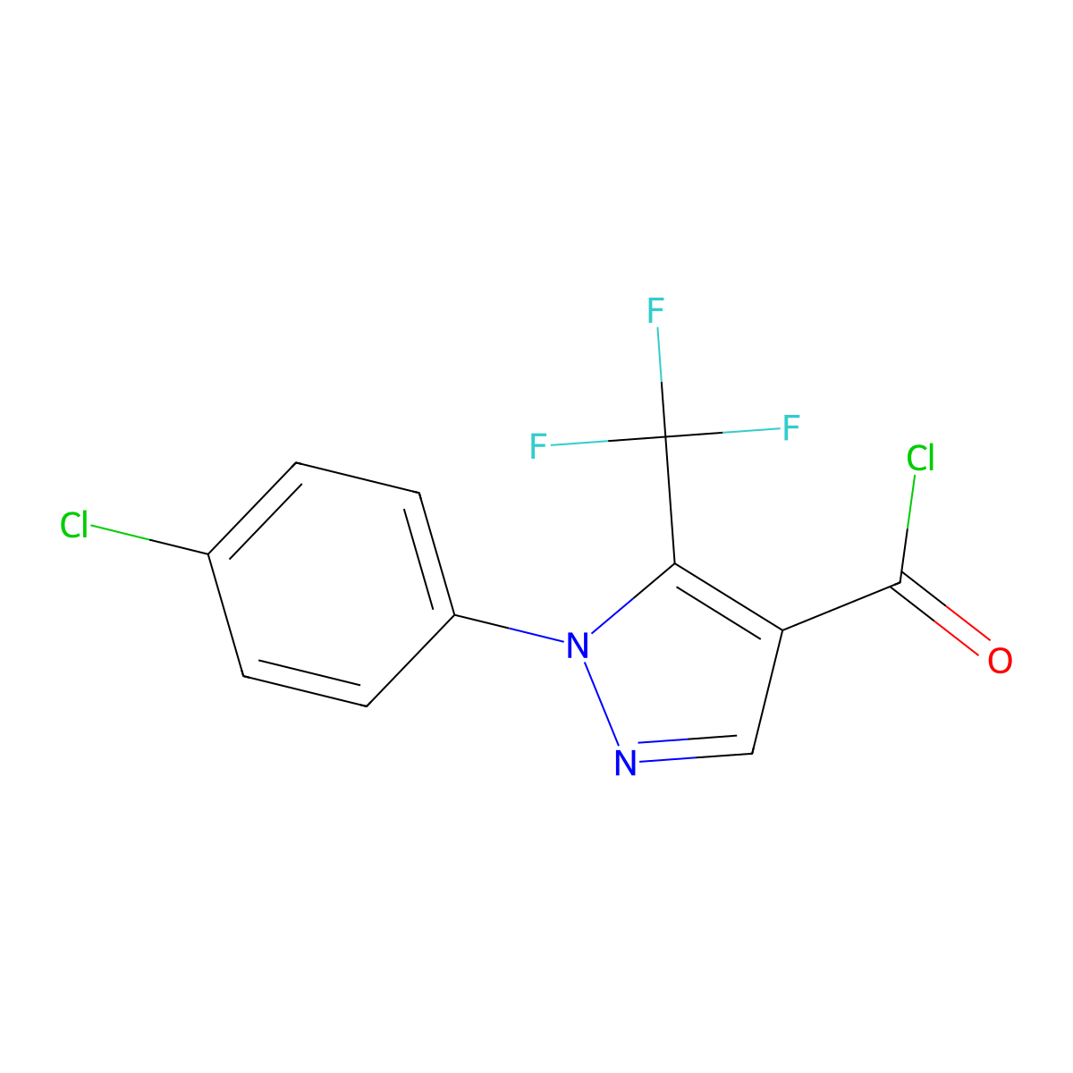 1-(4-Chlorophenyl)-5-(trifluoromethyl)-1H-pyrazole-4-carbonyl chloride molecular structure, CAS 175137-19-6