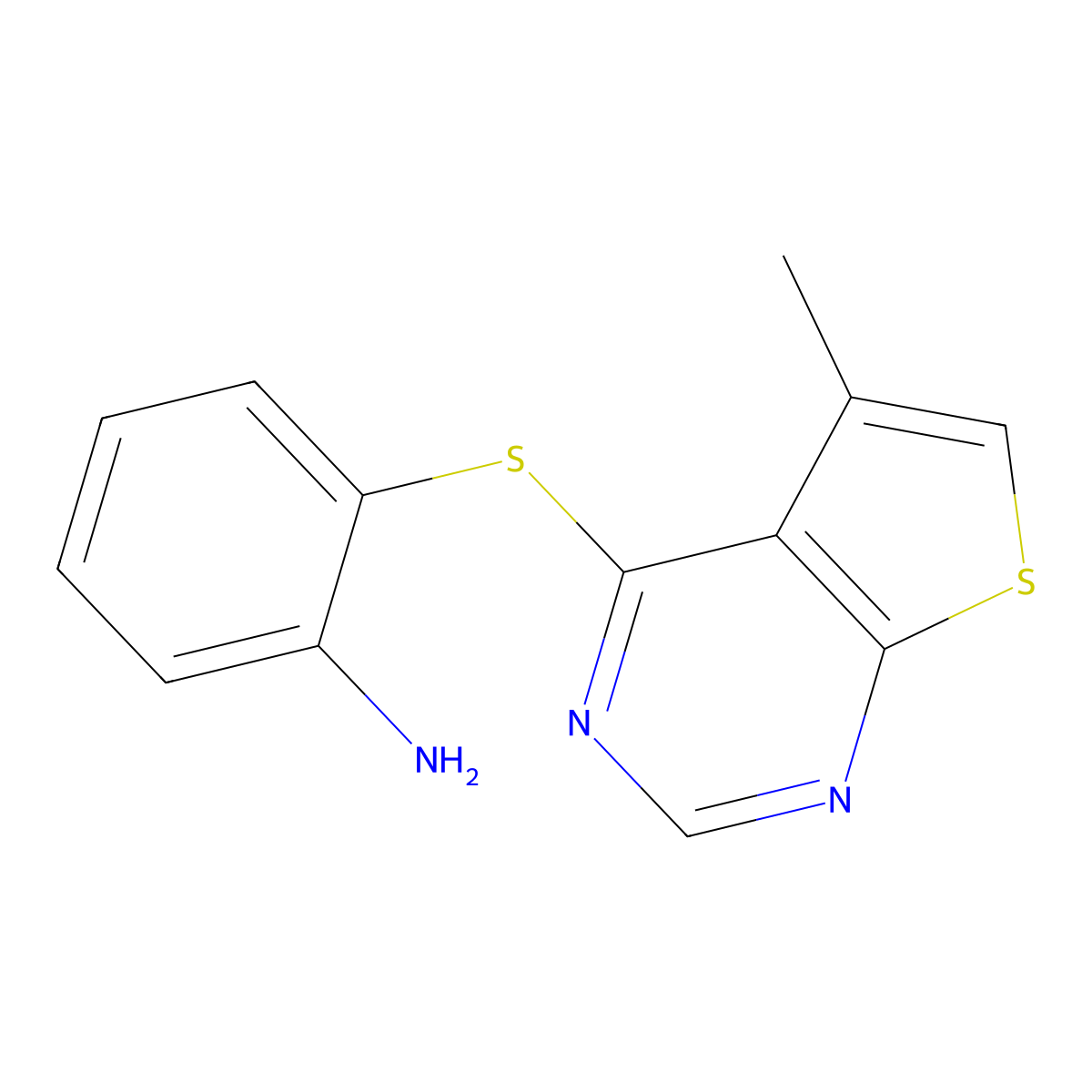 2-[(5-Methylthieno[2,3-D]Pyrimidin-4-Yl)Thio]Aniline molecular structure, CAS 175137-24-3