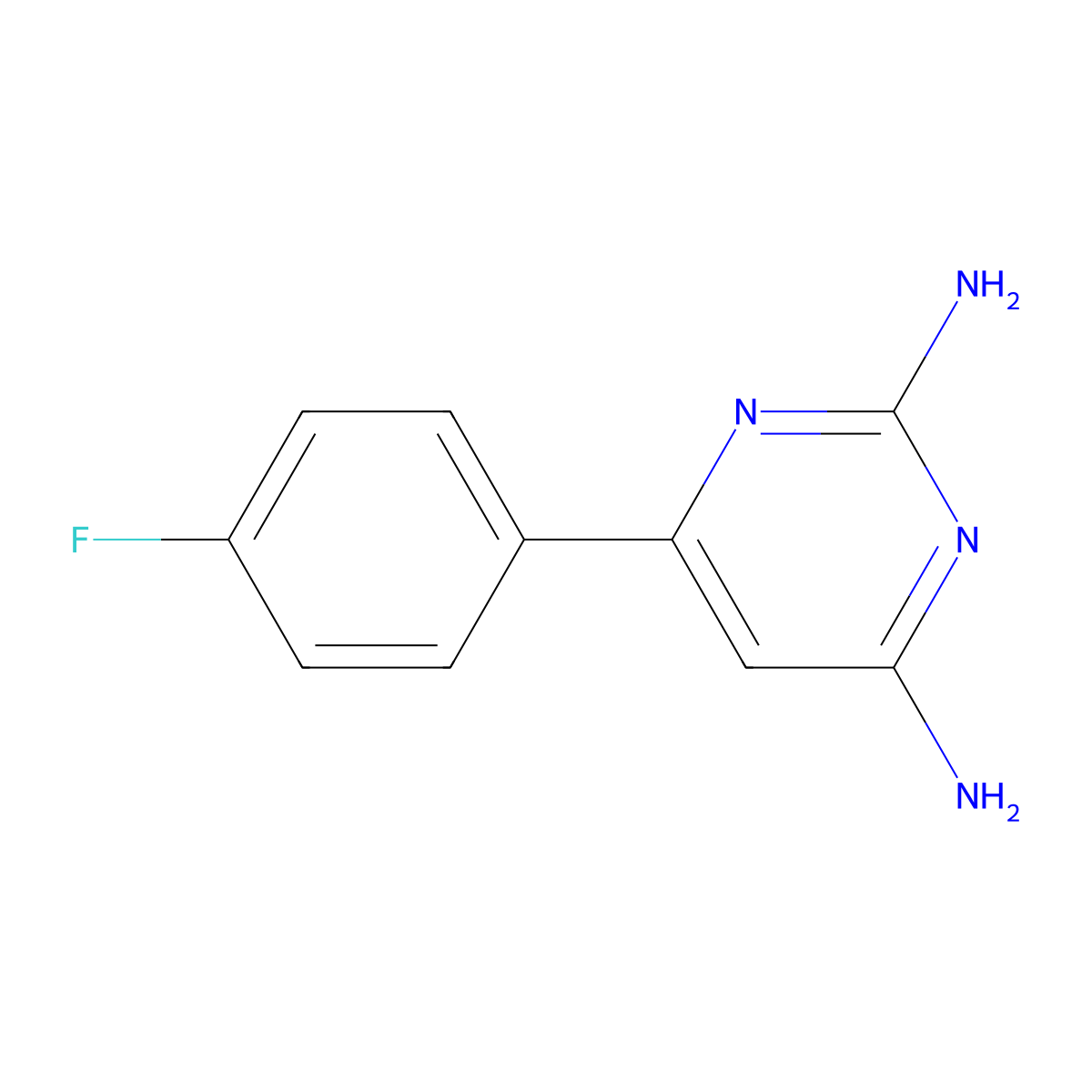 6-(4-Fluorophenyl)pyrimidine-2,4-diamine molecular structure, CAS 175137-25-4